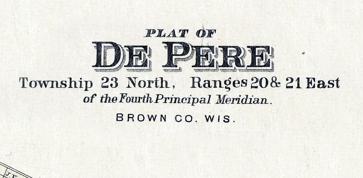 1889 Map of De Pere Township Brown County Wisconsin