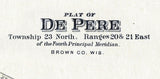 1889 Map of De Pere Township Brown County Wisconsin