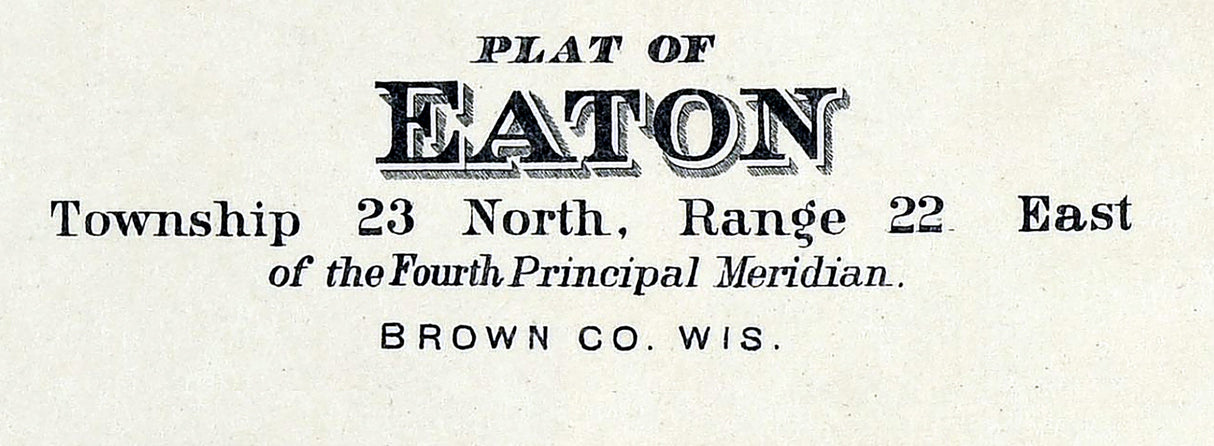 1889 Map of Eaton Township Brown County Wisconsin