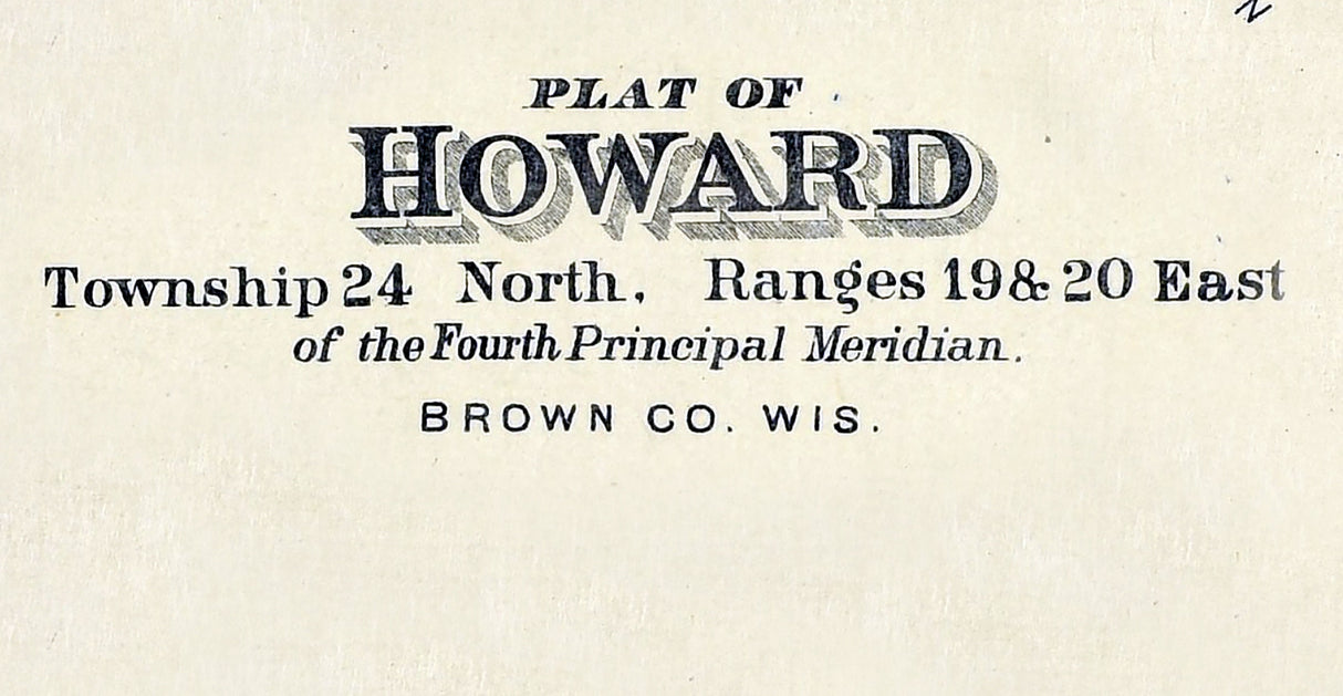 1889 Map of Howard Township Brown County Wisconsin