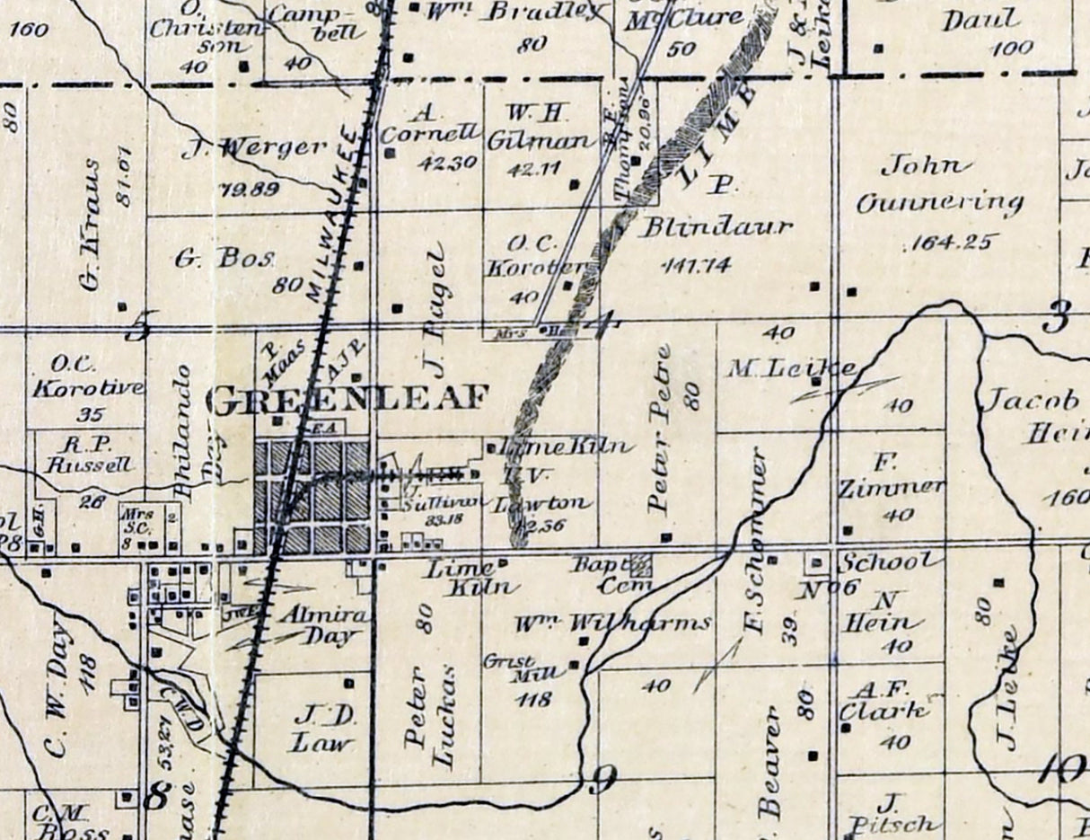 1889 Map of Wrightstown Township Brown County Wisconsin