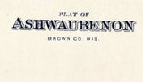 1889 Town Map of Ashwaubenon Brown County Wisconsin