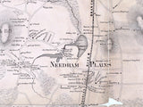 1856 Town Map of Needham Norfolk County Massachusetts