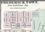 1876 Map of Fredericktown Washington County Pa Greenfield