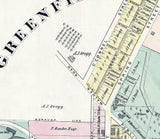 1876 Map of Fredericktown Washington County Pa Greenfield