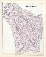 1876 Map of Somerset Township Washington County Pa