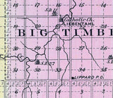 1887 Map of Rush County Kansas