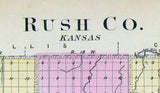 1887 Map of Rush County Kansas