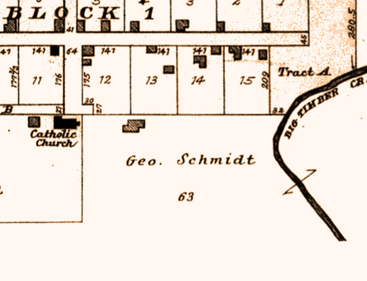 1901 Town Map of Lienenthal Rush County Kansas