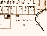 1901 Town Map of Lienenthal Rush County Kansas
