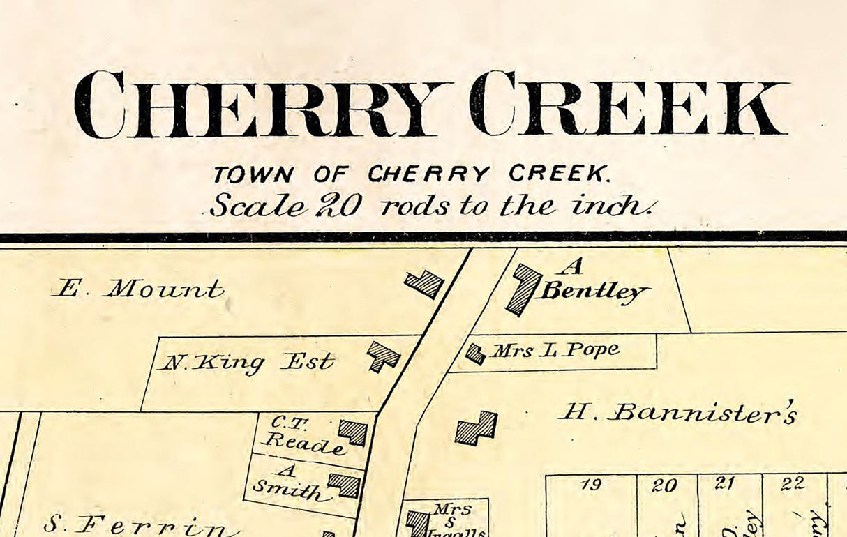 1881 Map of Cherry Creek Chautauqua County New York
