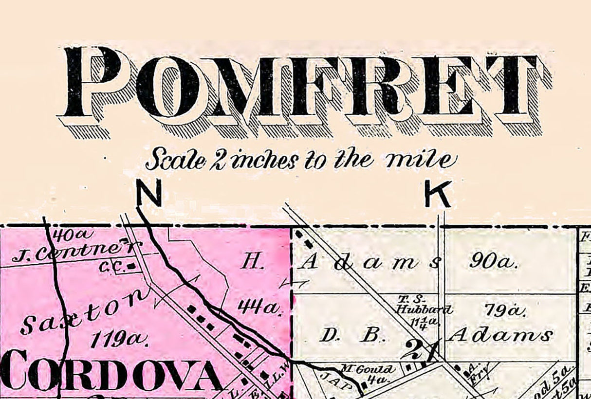 1881 Map of Pomfret Chautauqua County New York