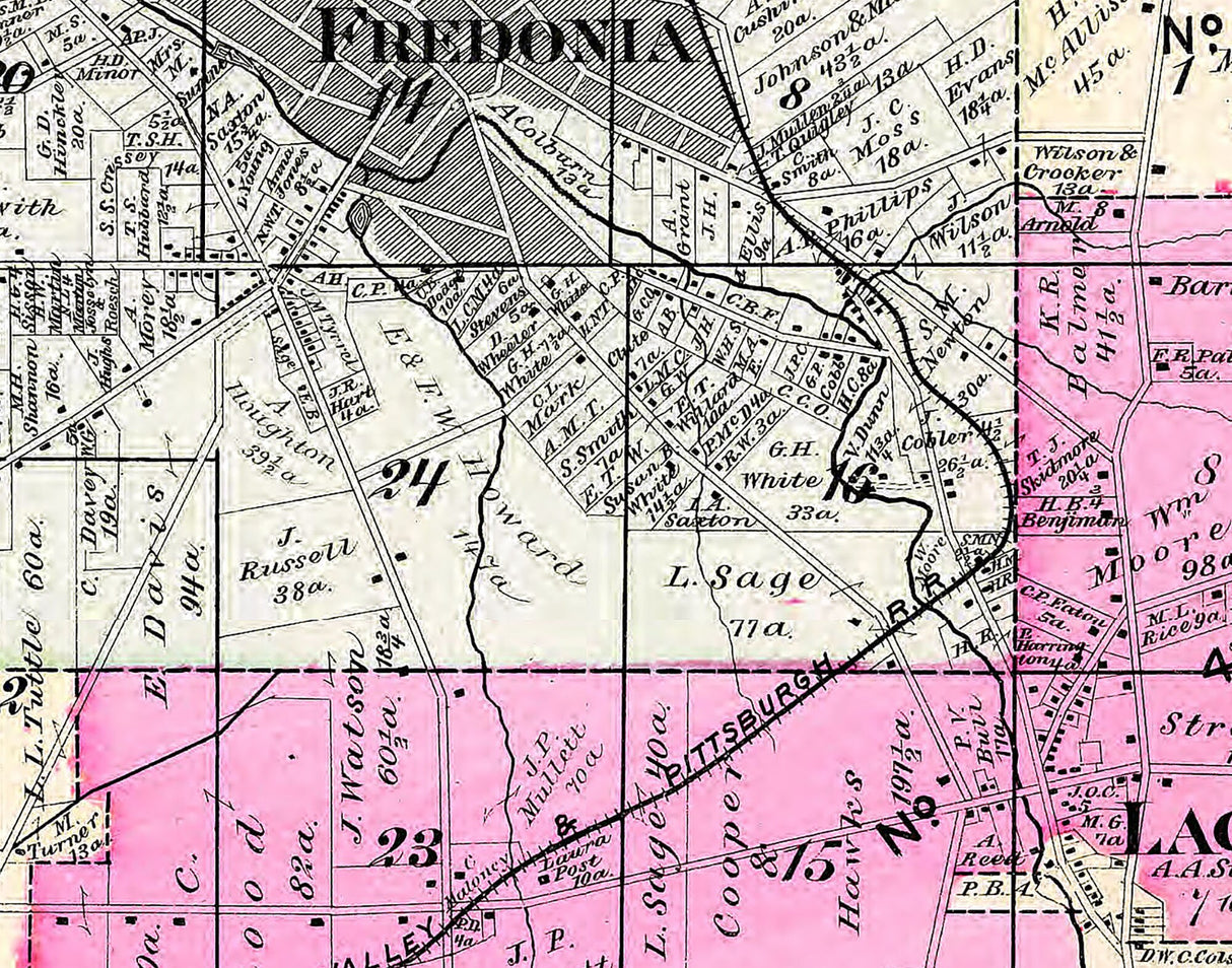 1881 Map of Pomfret Chautauqua County New York