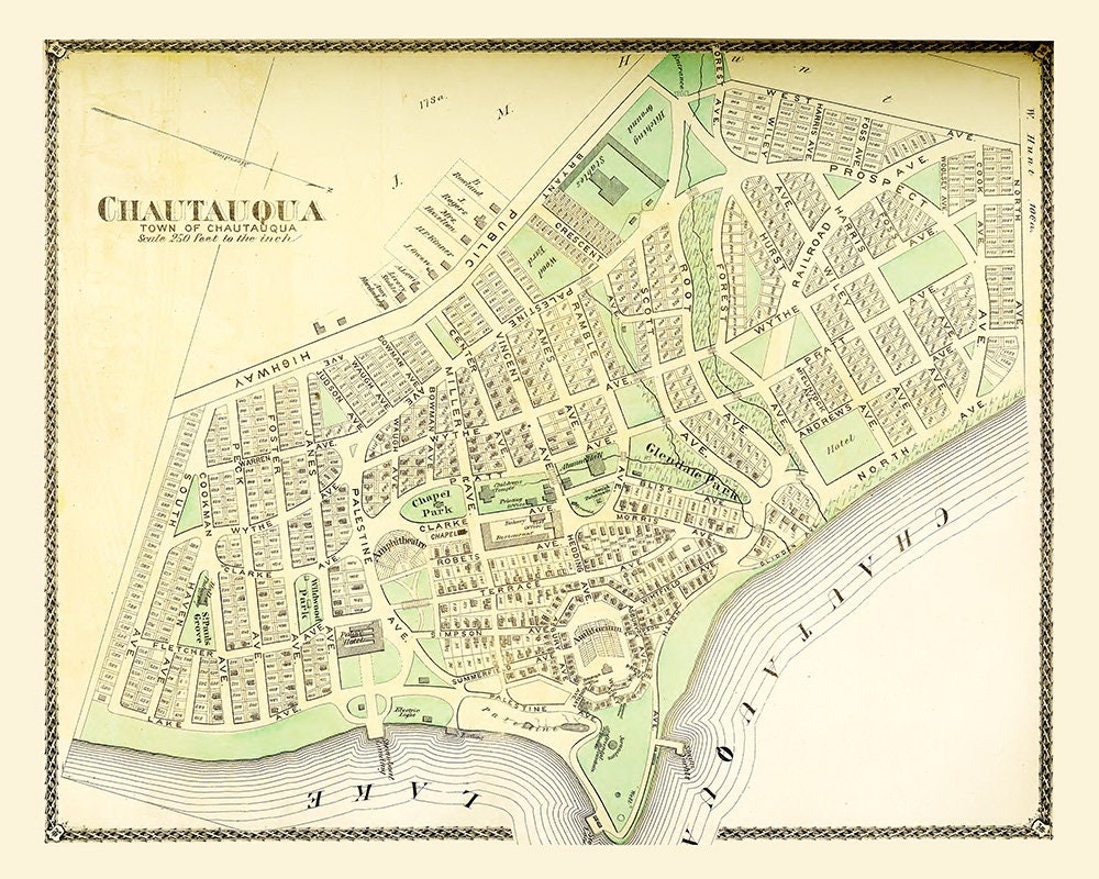 1881 Town Map of Chautauqua Chautauqua County New York