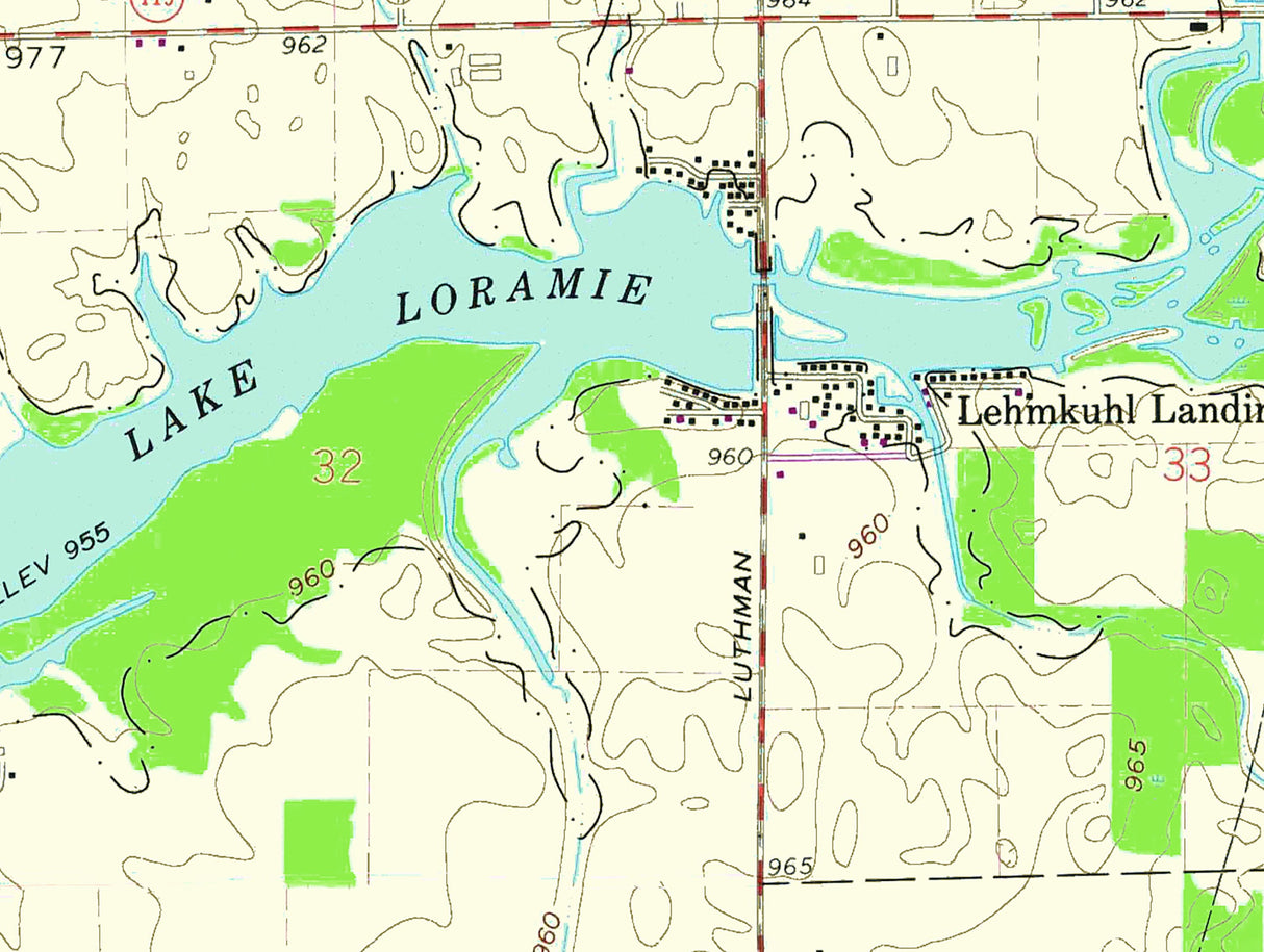 1961 Map of Lake Loramie Ohio Fort Loramie