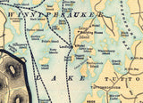 1890 Map of Lake Winnepesaukee New Hampshire And Vicinity