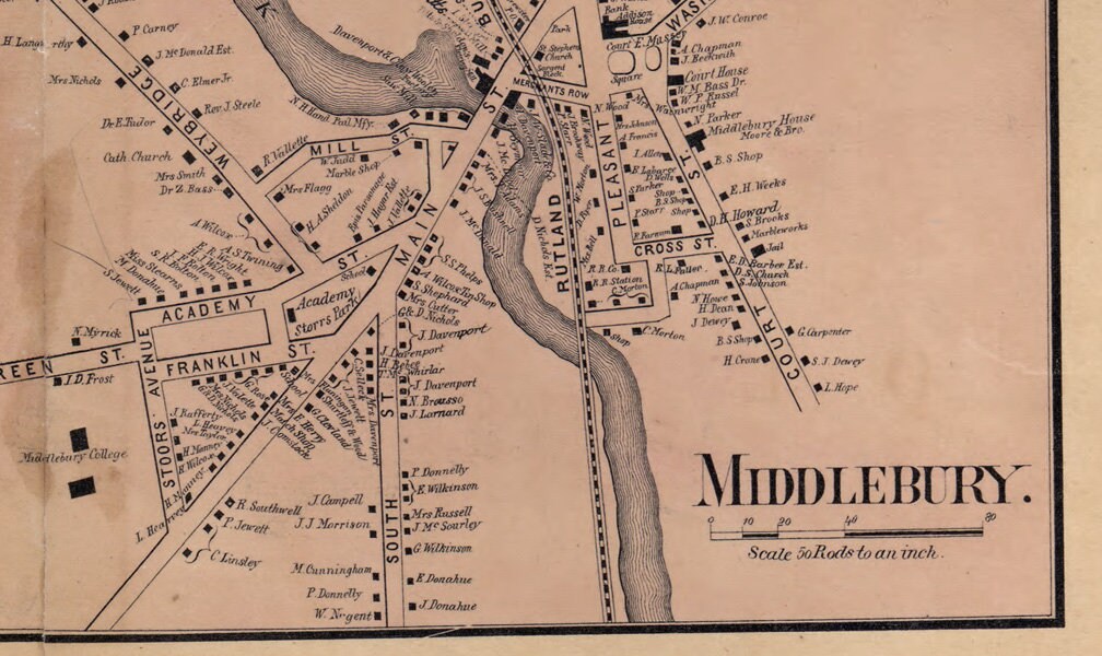 1857 Map of Addison County Vermont