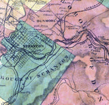 1864 Map of Luzerne County PA Scranton