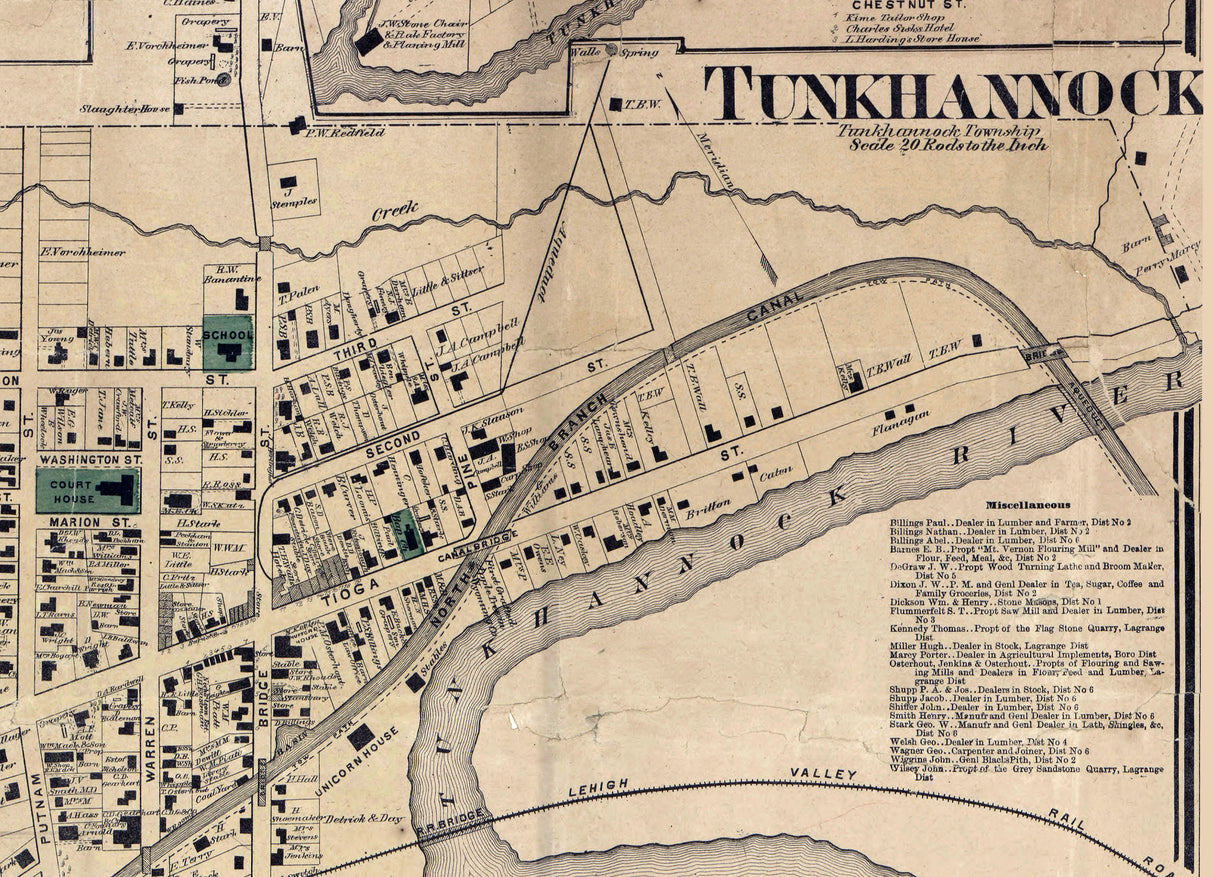 1869 Map of Wyoming County Pa from actual surveys
