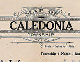 1908 Map of Caledonia Township Racine County Wisconsin