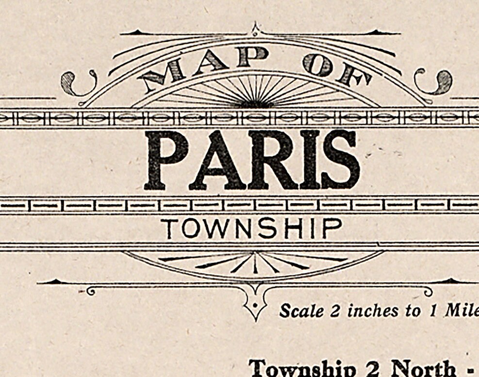 1908 Map of Paris Township Kenosha County Wisconsin