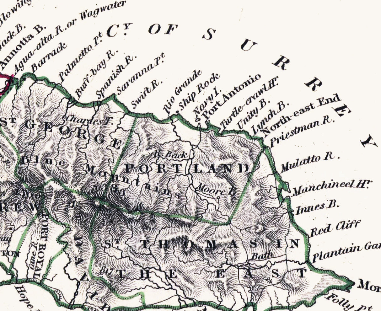 1835 Map of Jamaica