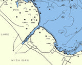 1933 Map of Muskegon Lake Muskegon County Michigan