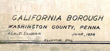 1934 Map of California Borough Washington County Pa