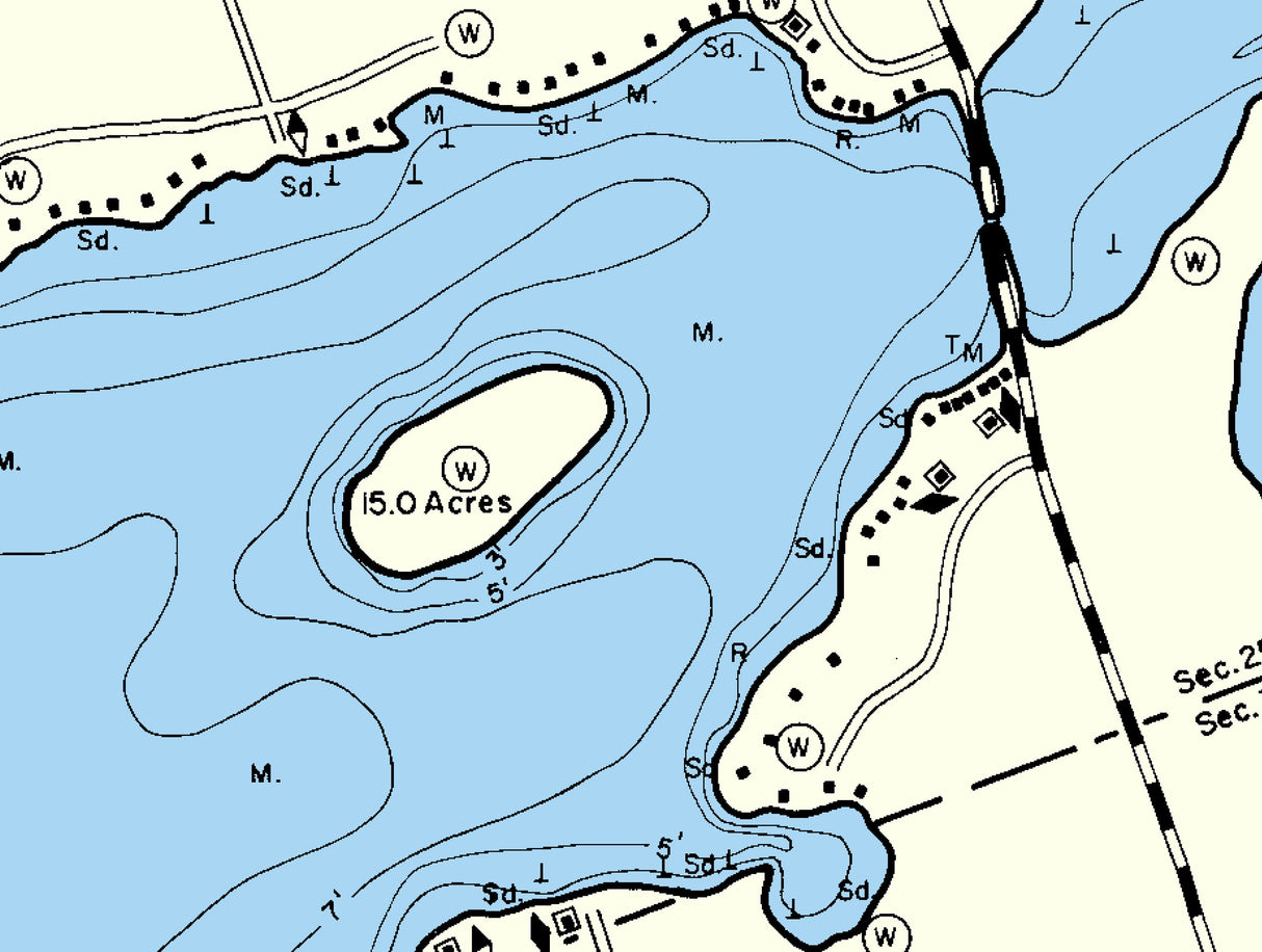 1965 Map of Kangaroo Lake Door County Wisconsin