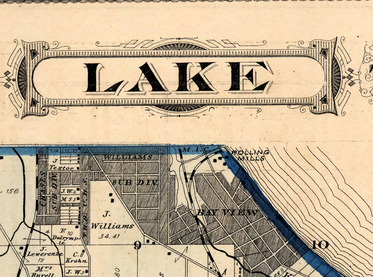 1876 Map of Lake Township Milwaukee County Wisconsin