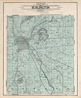 1908 Map of Burlington Township Racine County Wisconsin