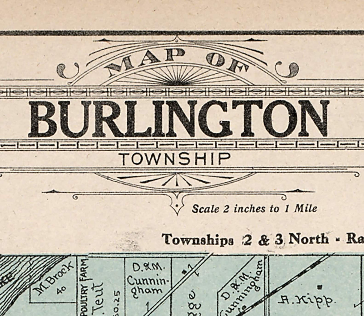 1908 Map of Burlington Township Racine County Wisconsin