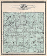 1908 Map of Norway Township Racine County Wisconsin