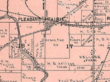 1908 Map of Pleasant Prairie Township Kenosha County Wisconsin