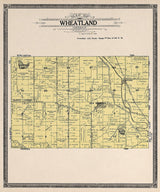 1908 Map of Wheatland Township Kenosha County Wisconsin