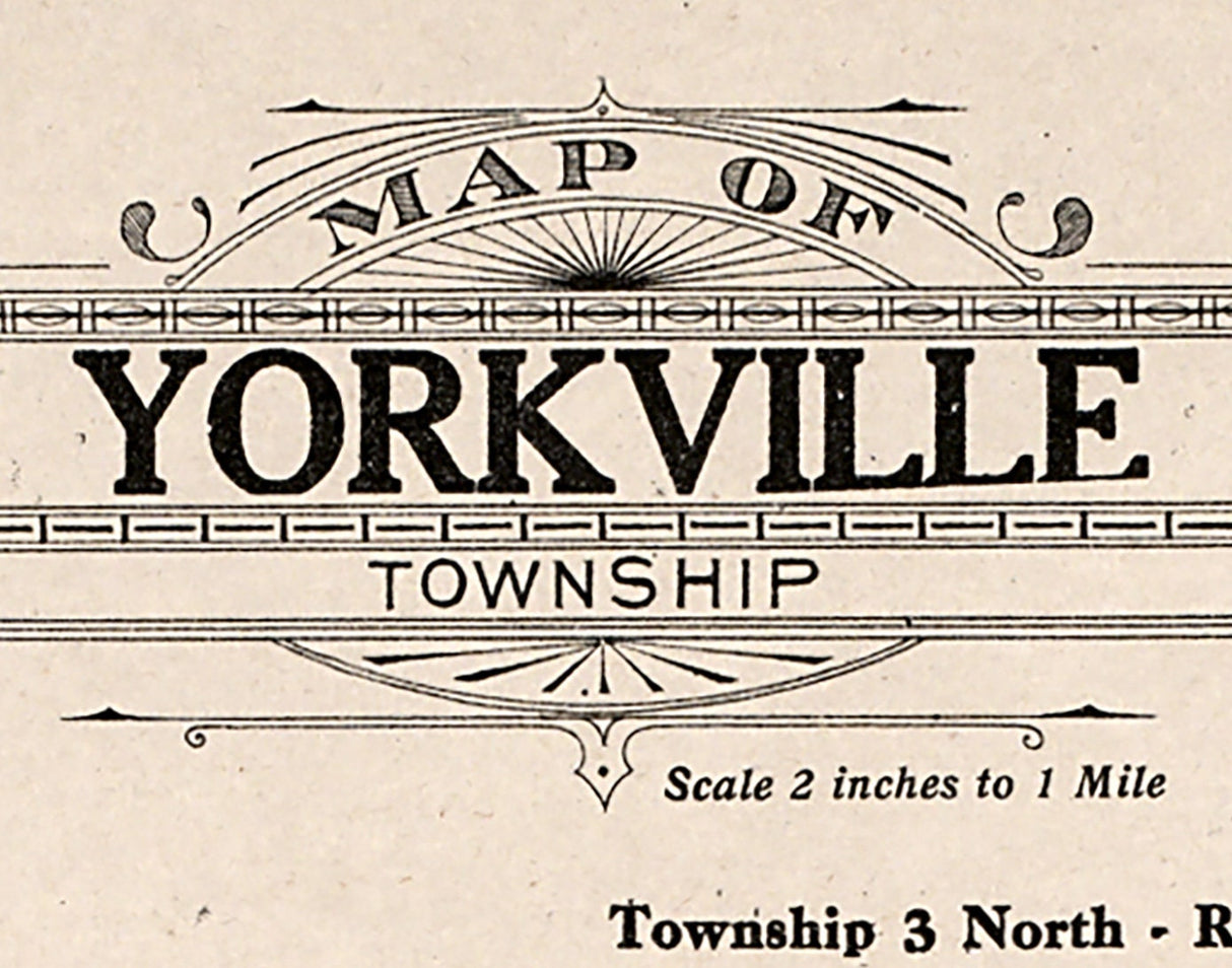 1908 Map of Yorkville Township Racine County Wisconsin