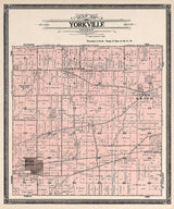 1908 Map of Yorkville Township Racine County Wisconsin