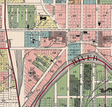 1908 Town Map of Racine Racine County Wisconsin