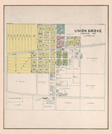 1908 Town Map of Union Grove Racine County Wisconsin