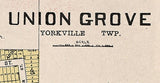 1908 Town Map of Union Grove Racine County Wisconsin