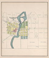 1908 Town Map of Waterford Racine County Wisconsin