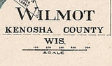 1908 Town Map of Wilmot Kenosha County Wisconsin