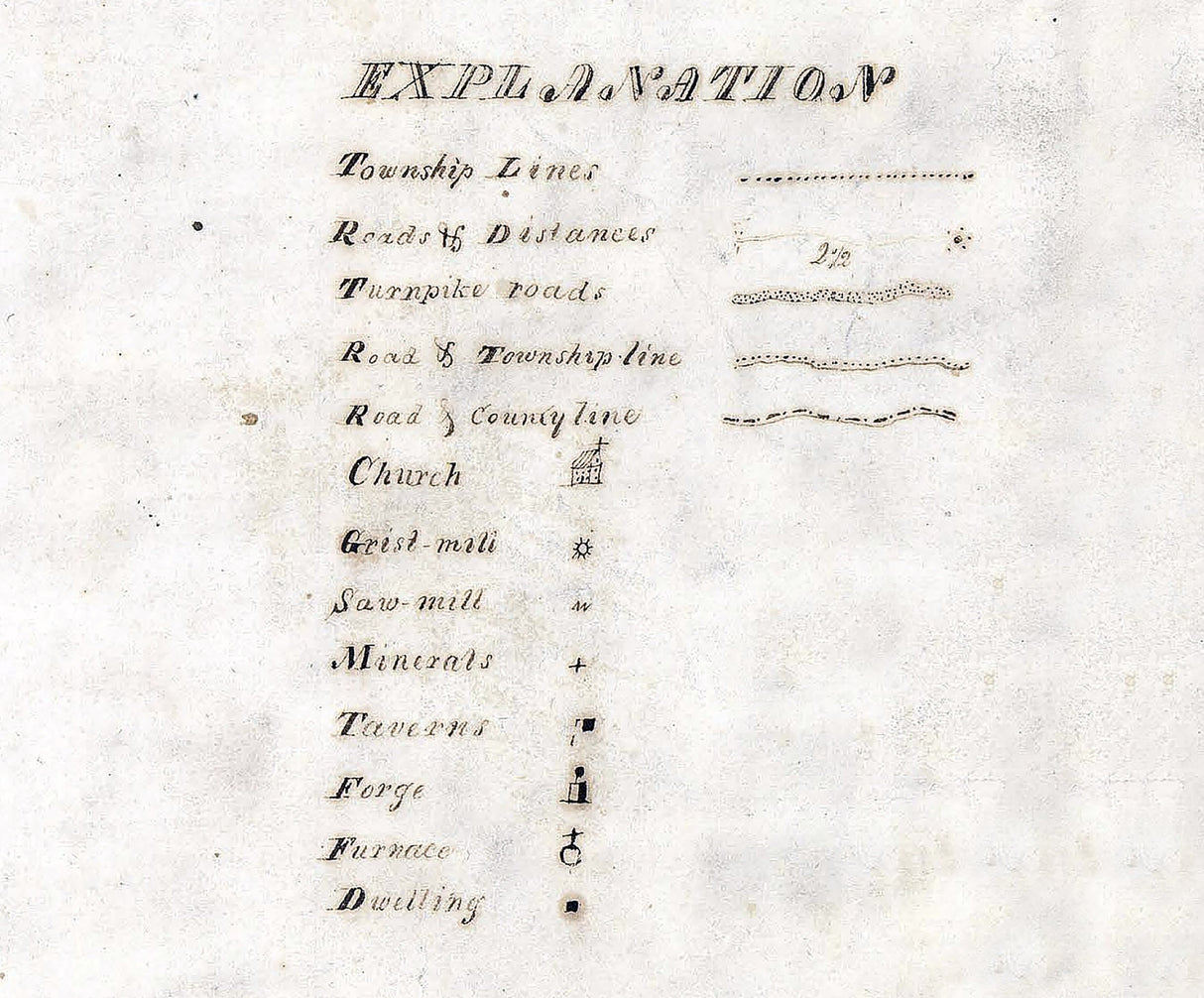 1817 Map of Schuylkill County Pennsylvania