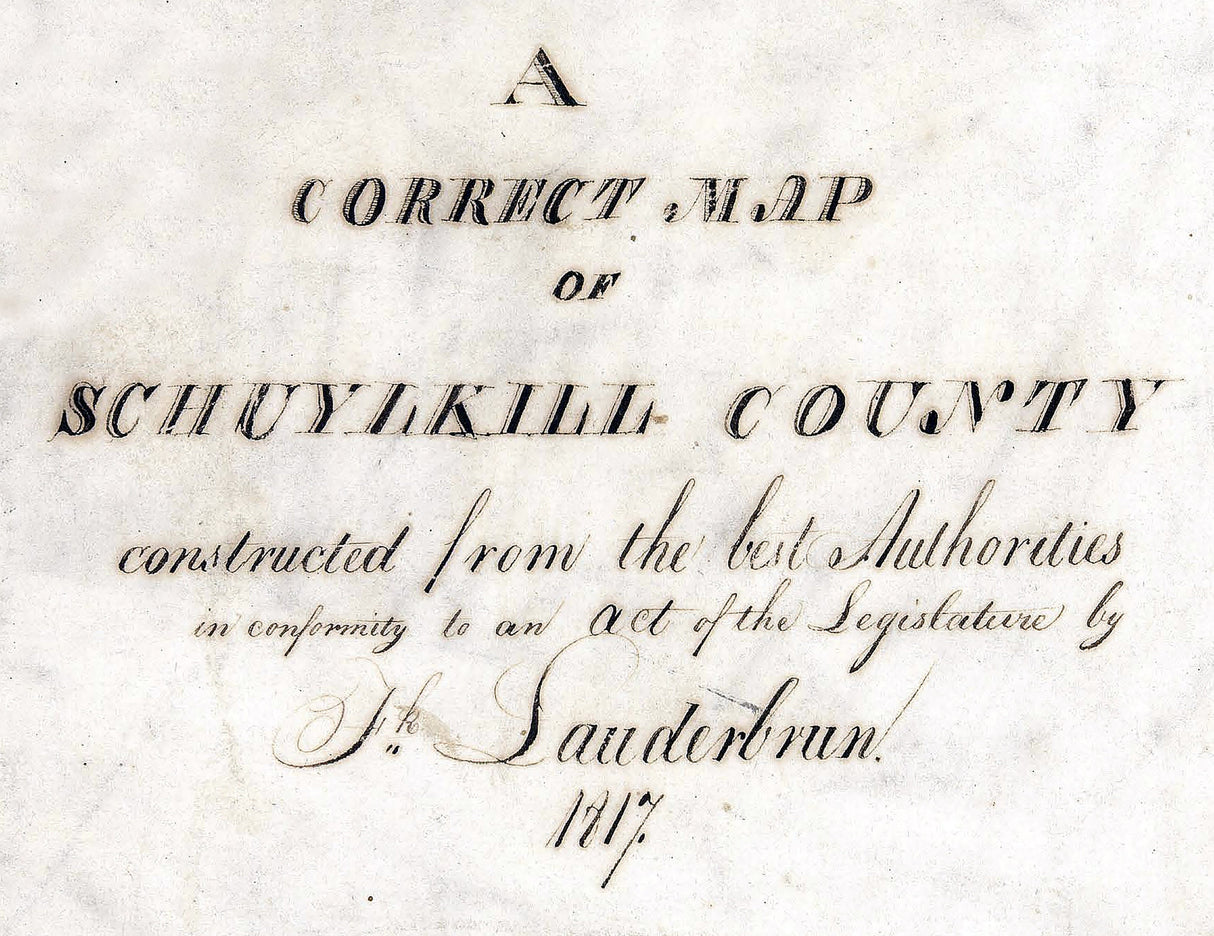 1817 Map of Schuylkill County Pennsylvania