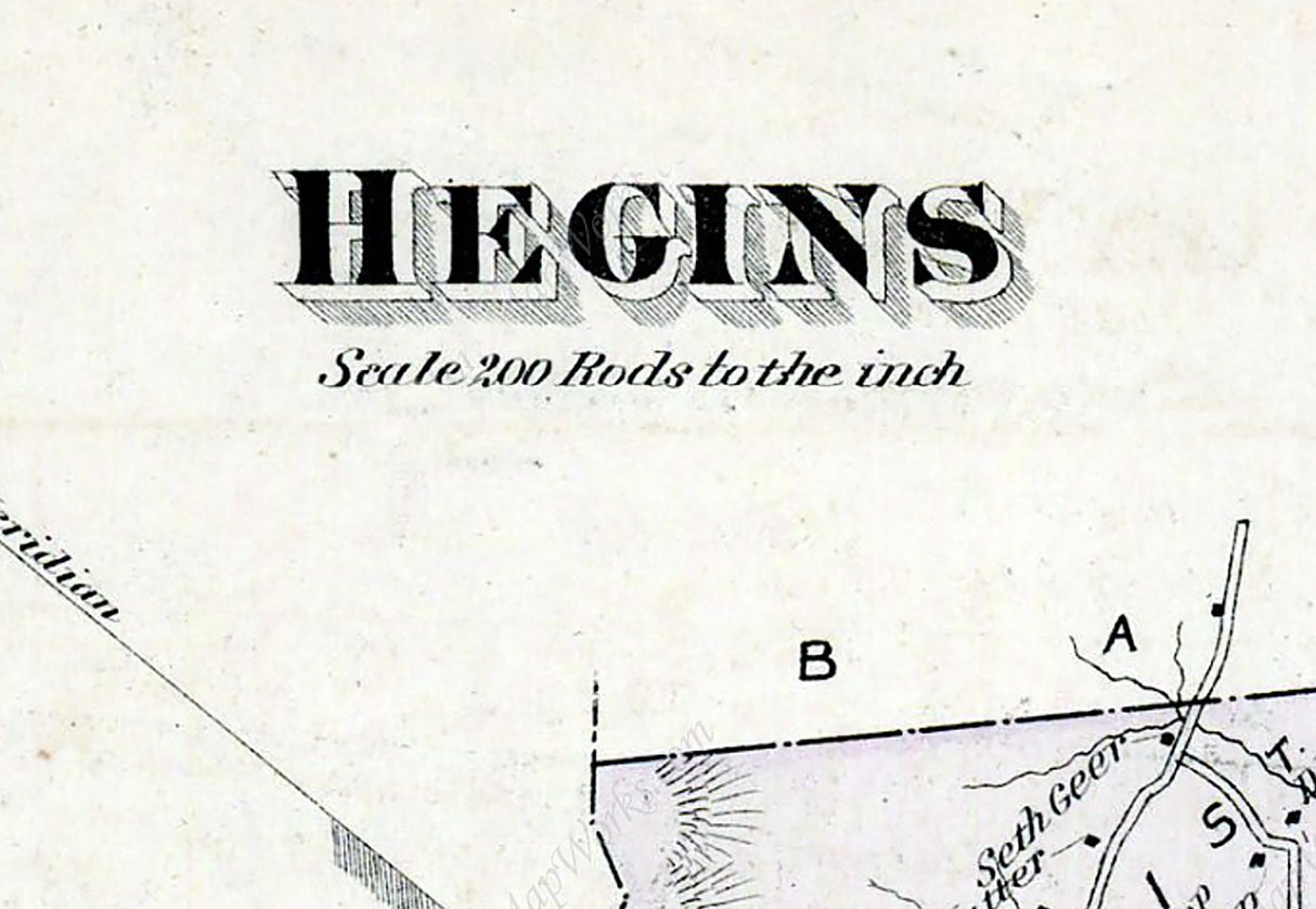 1875 Map of Hegins Township Schuylkill County Pennsylvania