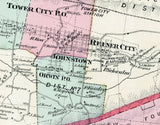 1875 Map of Porter Tremont and Frailey Township Schuylkill County Pennsylvania