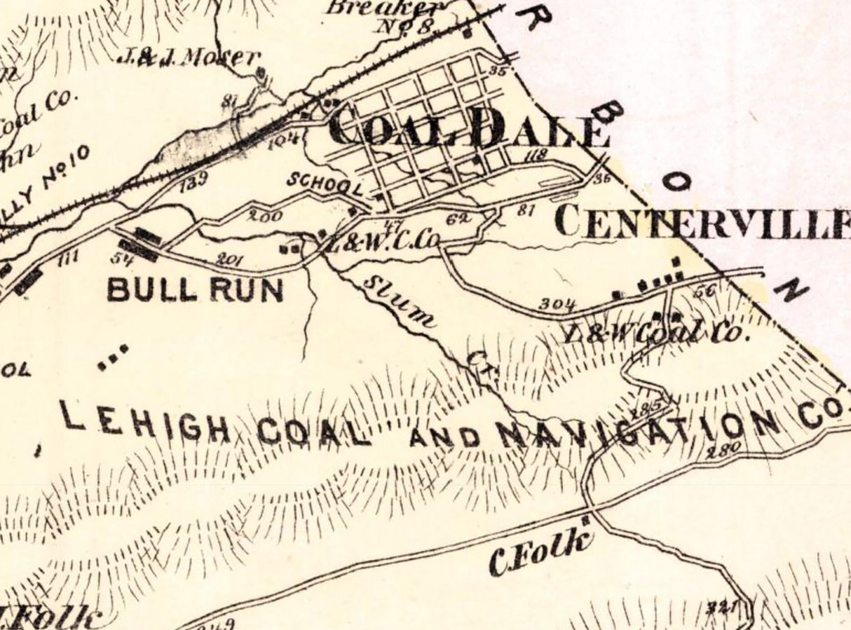 1875 Map of Rahn Township Schuylkill County Pennsylvania