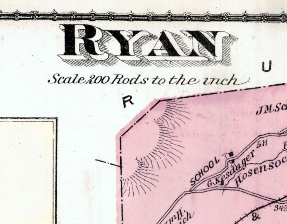 1875 Map of Ryan Township Schuylkill County Pennsylvania