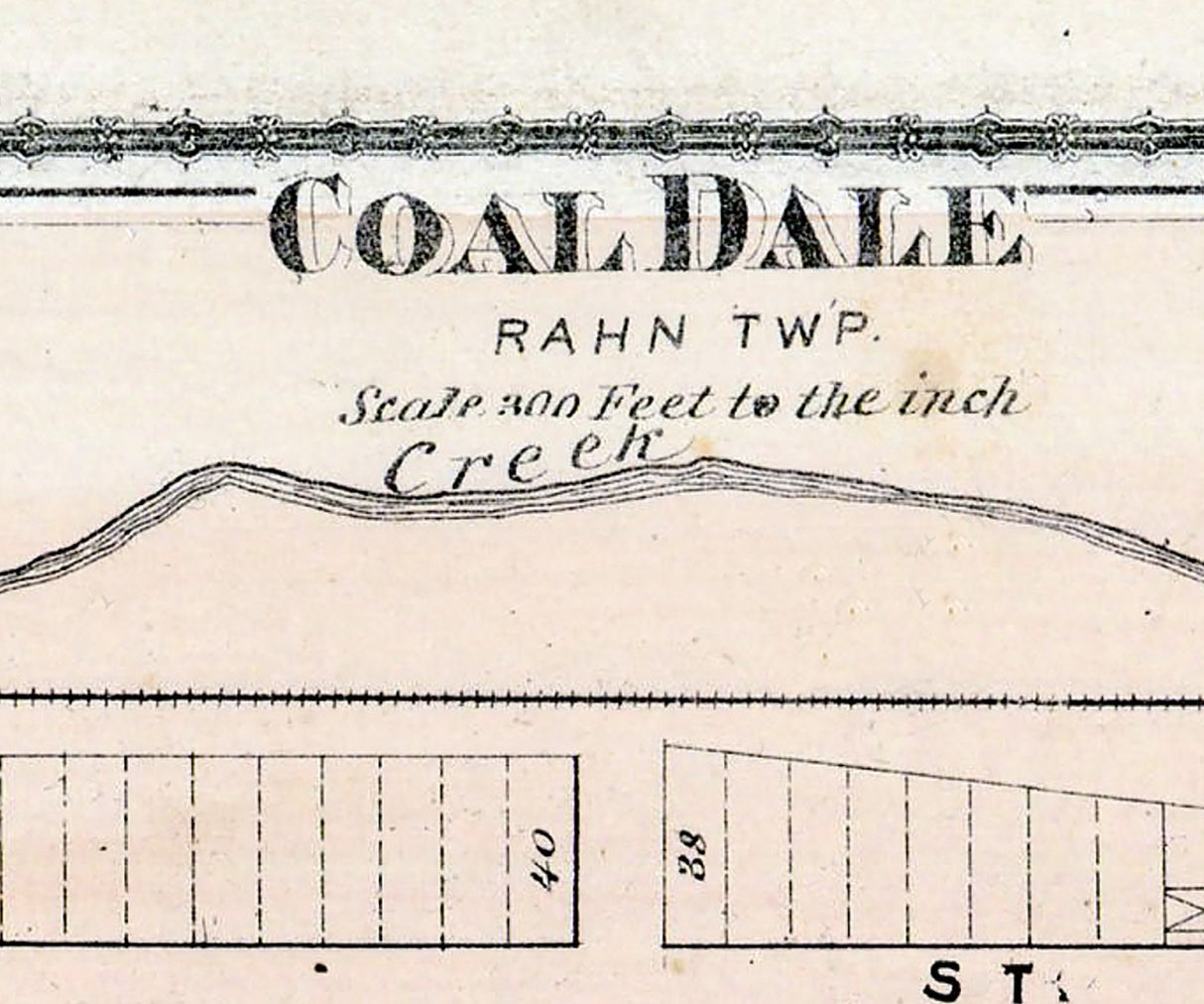 1875 Town Map of Coaldale Schuylkill County Pennsylvania