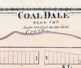 1875 Town Map of Coaldale Schuylkill County Pennsylvania
